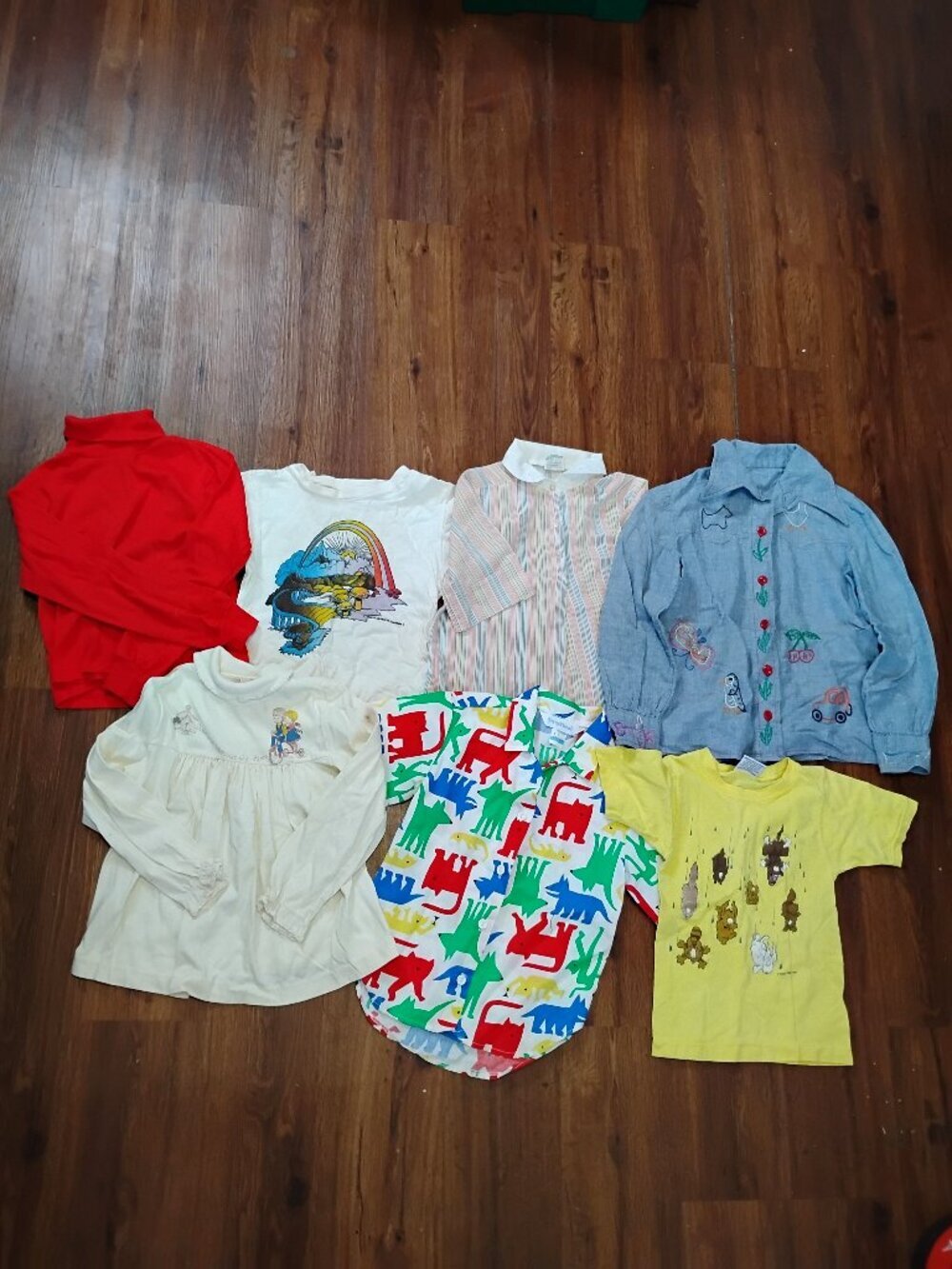 Vintage 70s 80s Kids Girls Youth Clothing Lot Tops (8)